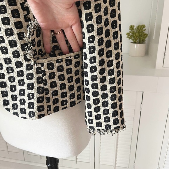 Vintage Lavantino Silk Tweed Geometric Print Jacket Blazer Size 4 - Picture 7 of 9